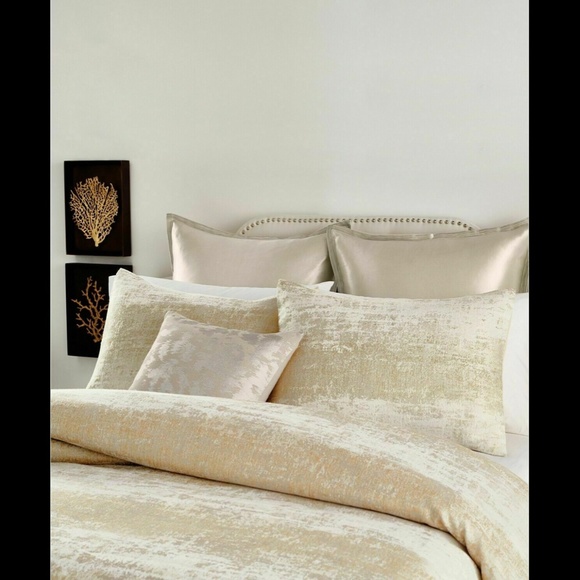 NIB $500 Michael Aram Texture Duvet Cover Set Gold [ FULL / QUEEN‎ ] - Picture 4 of 11